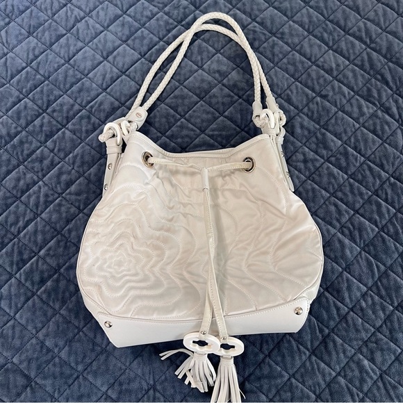 Montblanc Purse Shoulder Bag Starisma Dalila Off White Drawstring Hobo Nylon - Picture 2 of 16